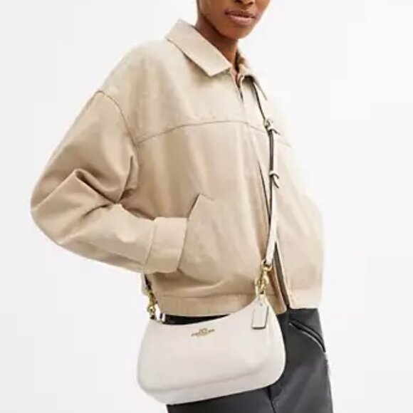 Coach Teri Shoulder Bag Pebble Leather Chalk CV934 - Picture 7 of 9